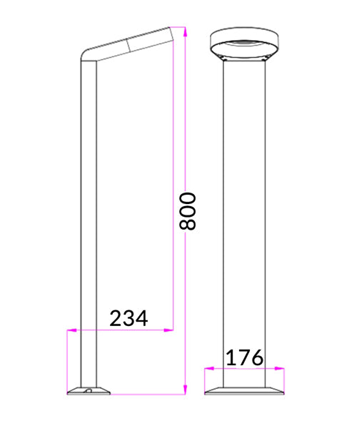 BOL Exterior Bollard Lights, 7W LED (Black)