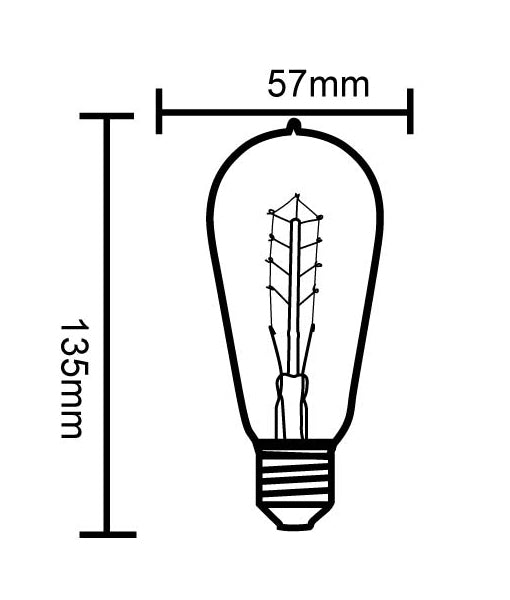 ST57 Carbon Filament Globe, 25W (B22/E27)