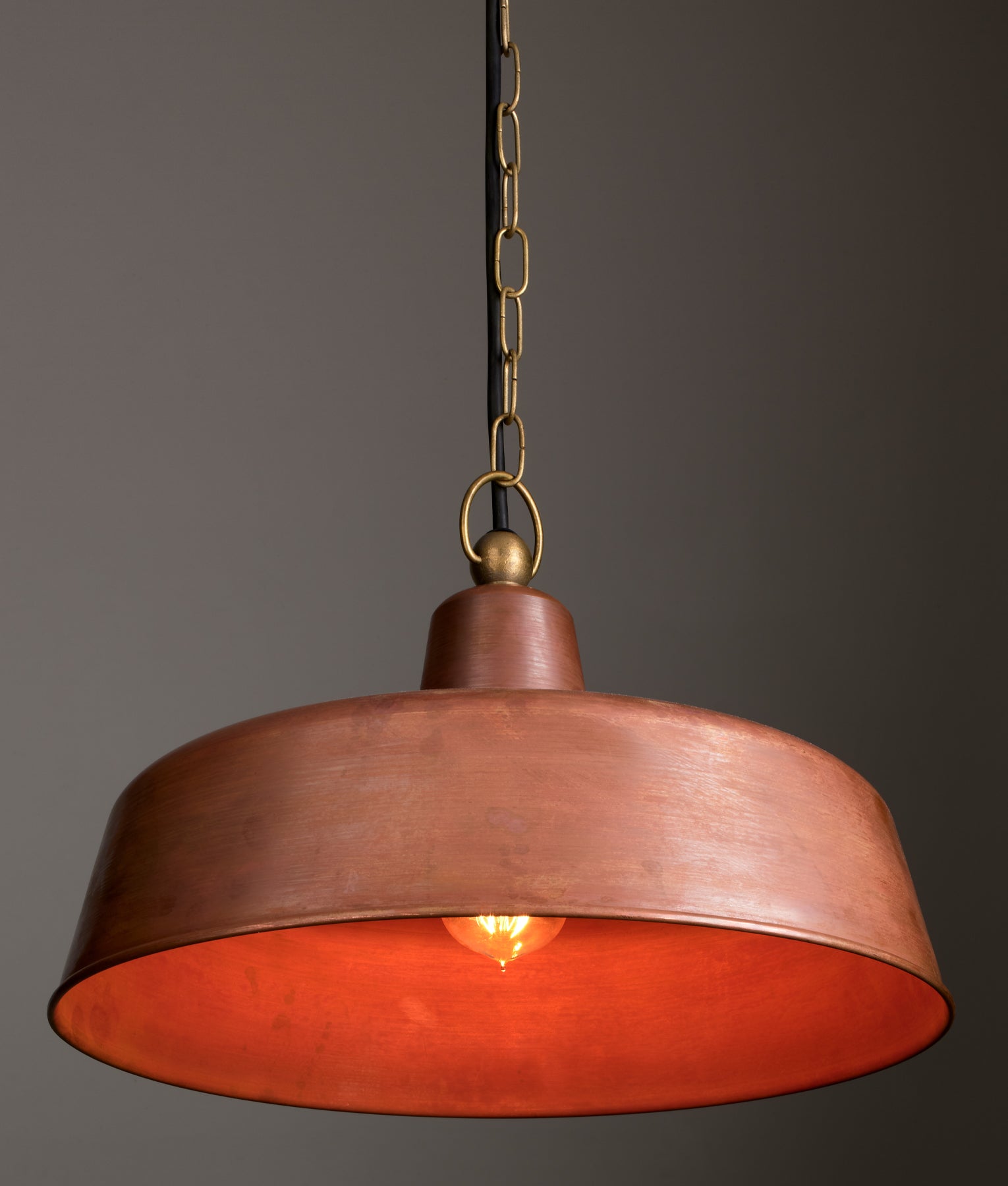 DEKSEL Pendant Light, One Light Copper Shade (Aged Copper)