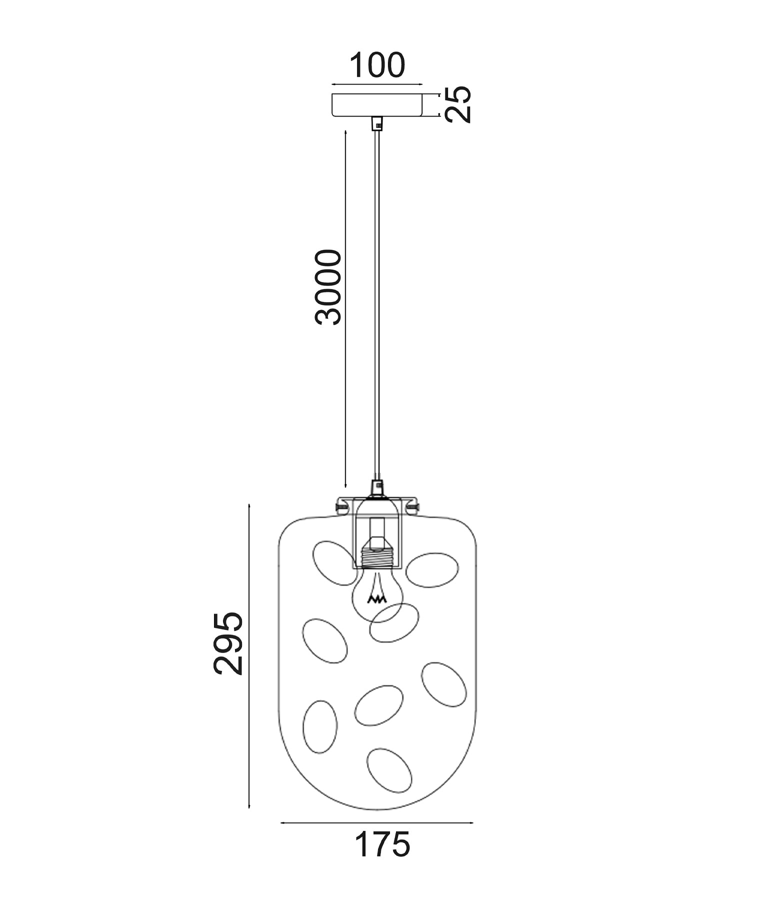 FOSSETTE Pendant Light, One Light Glass Shade (Smoke)