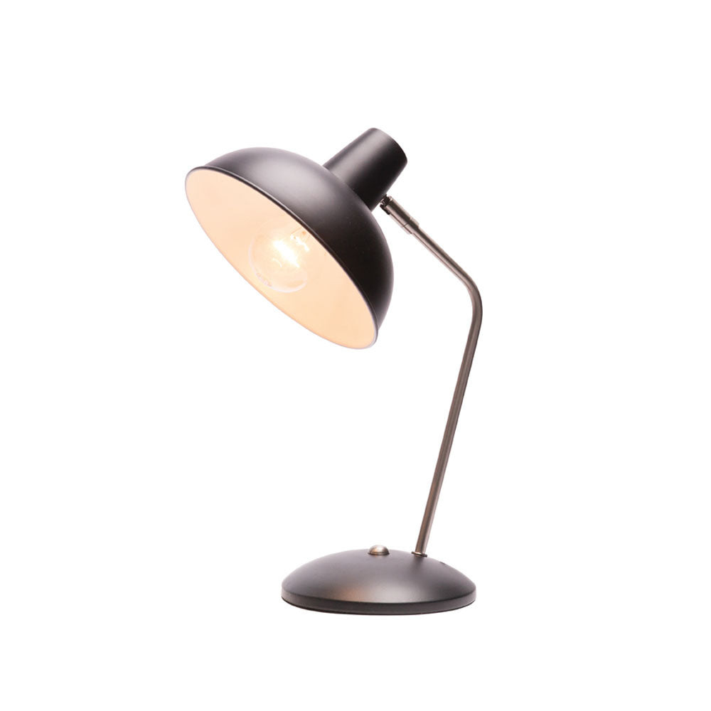 Lucy Table Lamp, Metal Shade (White/Black)