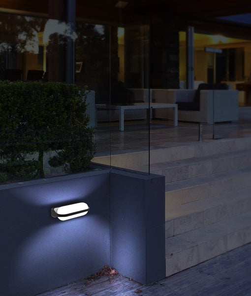 MARINA Exterior Wall Light (Dark Grey/White)