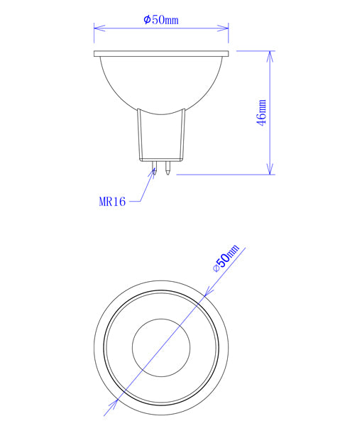 MR16 Coloured Globe, 5W LED (Blue/Green/Red)