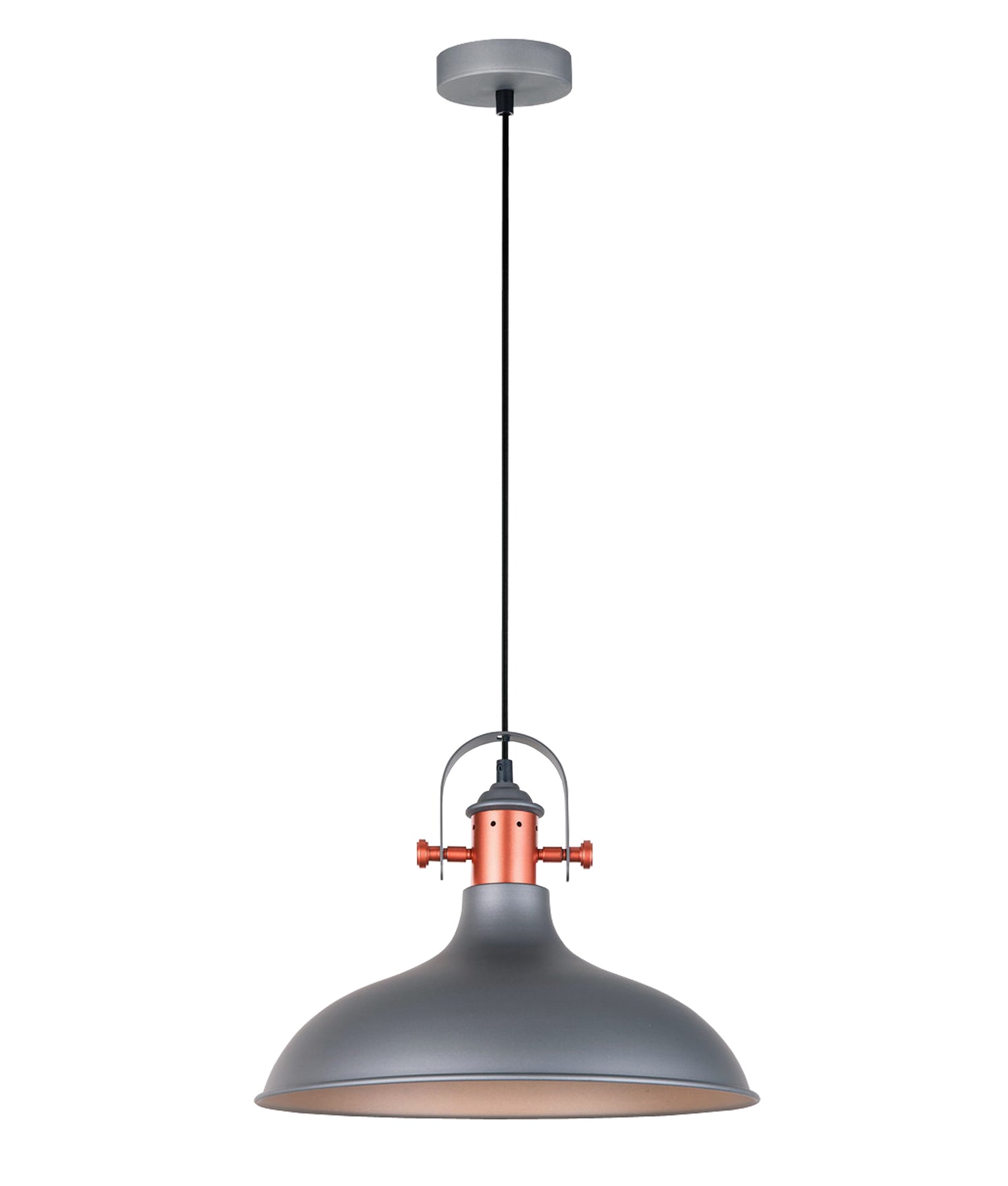 NARVIK Pendant Light, One Light Metal Shade (White/Black/Grey)