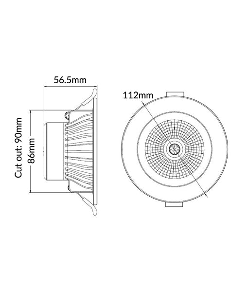 NOVACOB01 Dimmable Downlight, 10W LED (Tri-CCT, Gold/Black Faceplates)