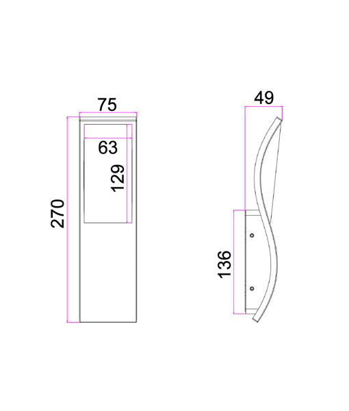 OLA Outdoor LED Wall Lights (Dark Grey/White)