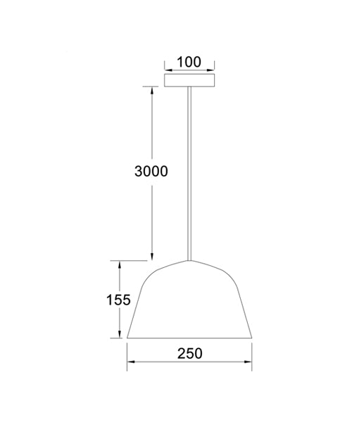 PASTEL Pendant Light, Angled Dome Shade (White/Black/Pink/Grey/Green/Blue/Yellow)