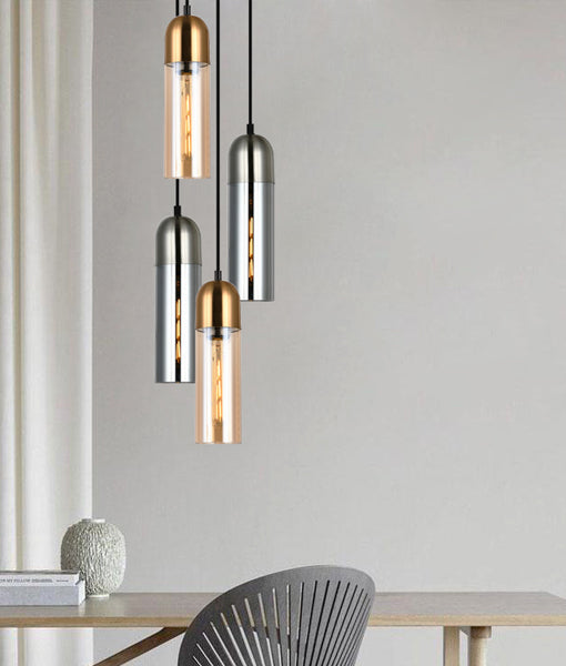 PASTILLE Pendant Light, One Light Glass Shade (Smoke/Amber)