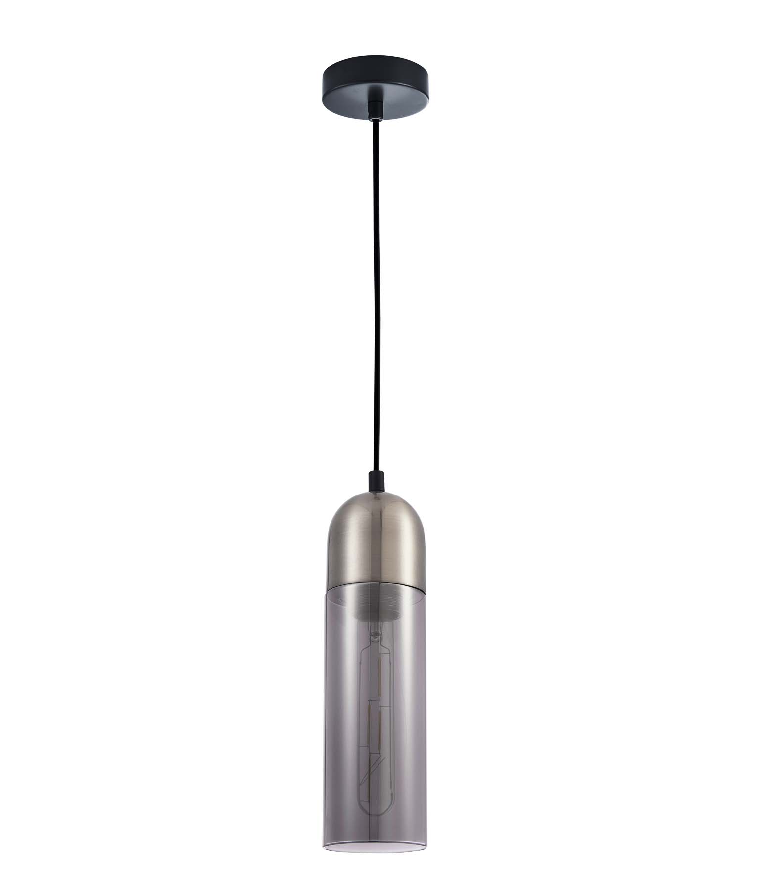 PASTILLE Pendant Light, One Light Glass Shade (Smoke/Amber)