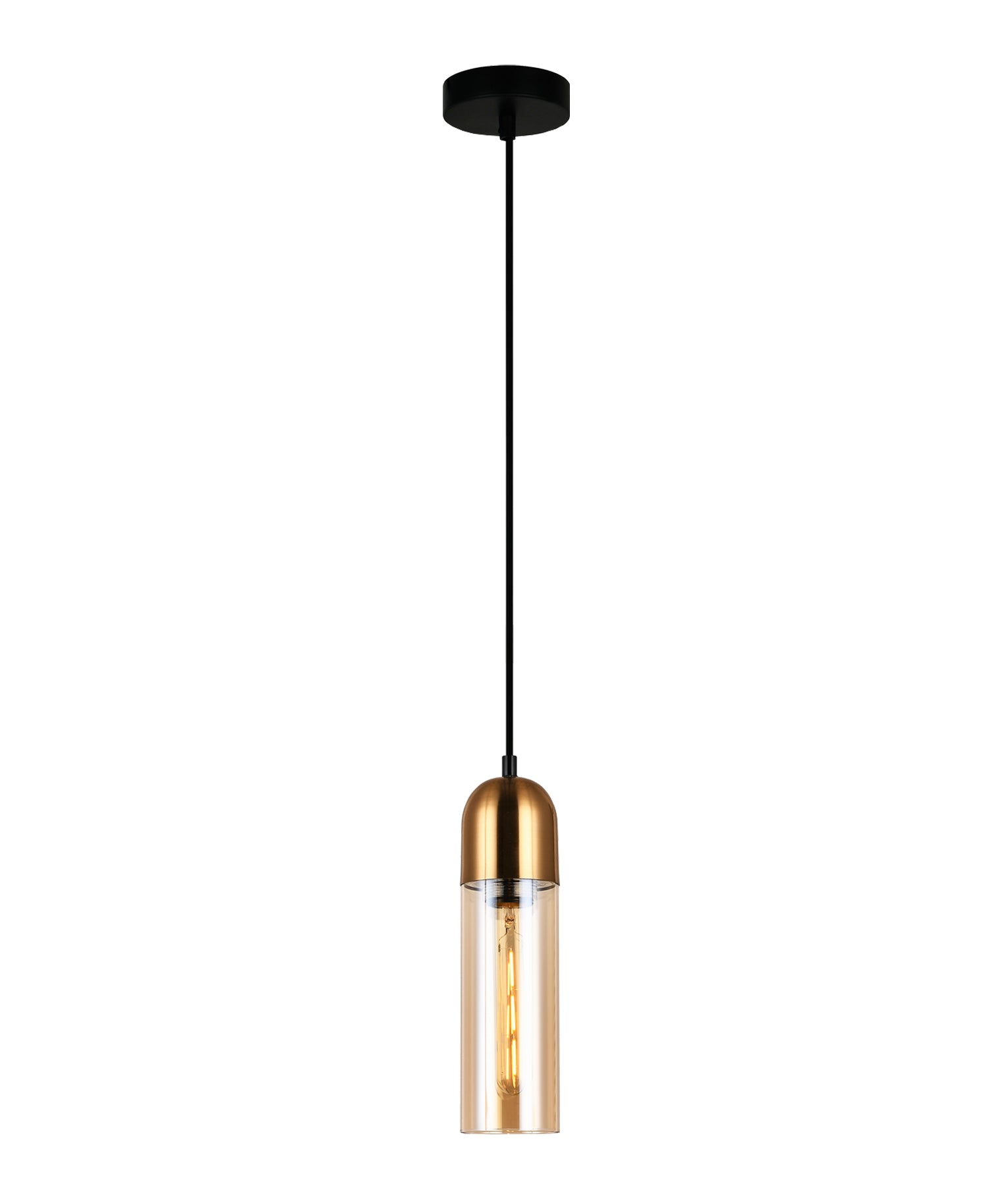 PASTILLE Pendant Light, One Light Glass Shade (Smoke/Amber)