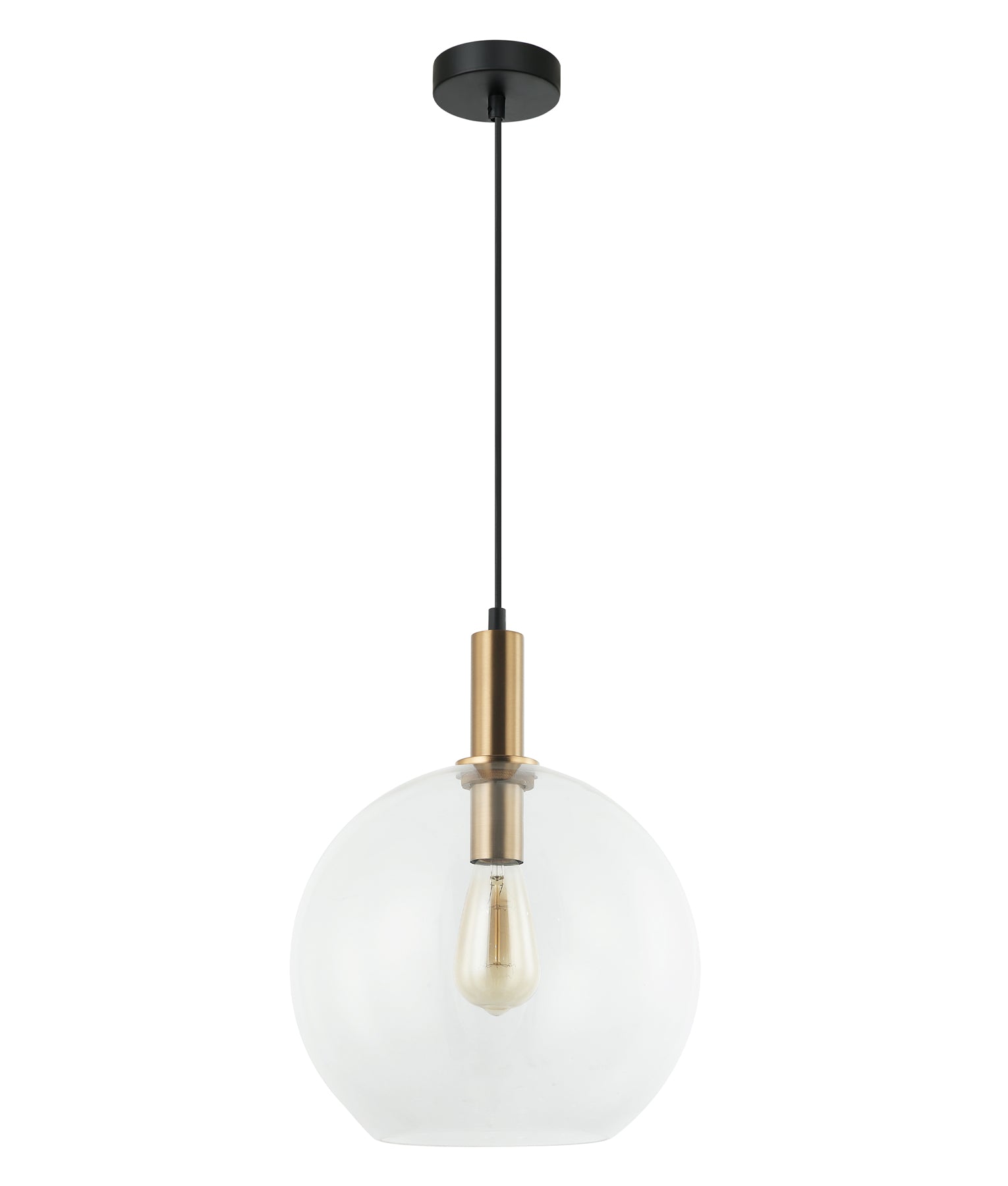 PATERA Pendant Light, One Light Glass Shade (Clear/Black/Amber)