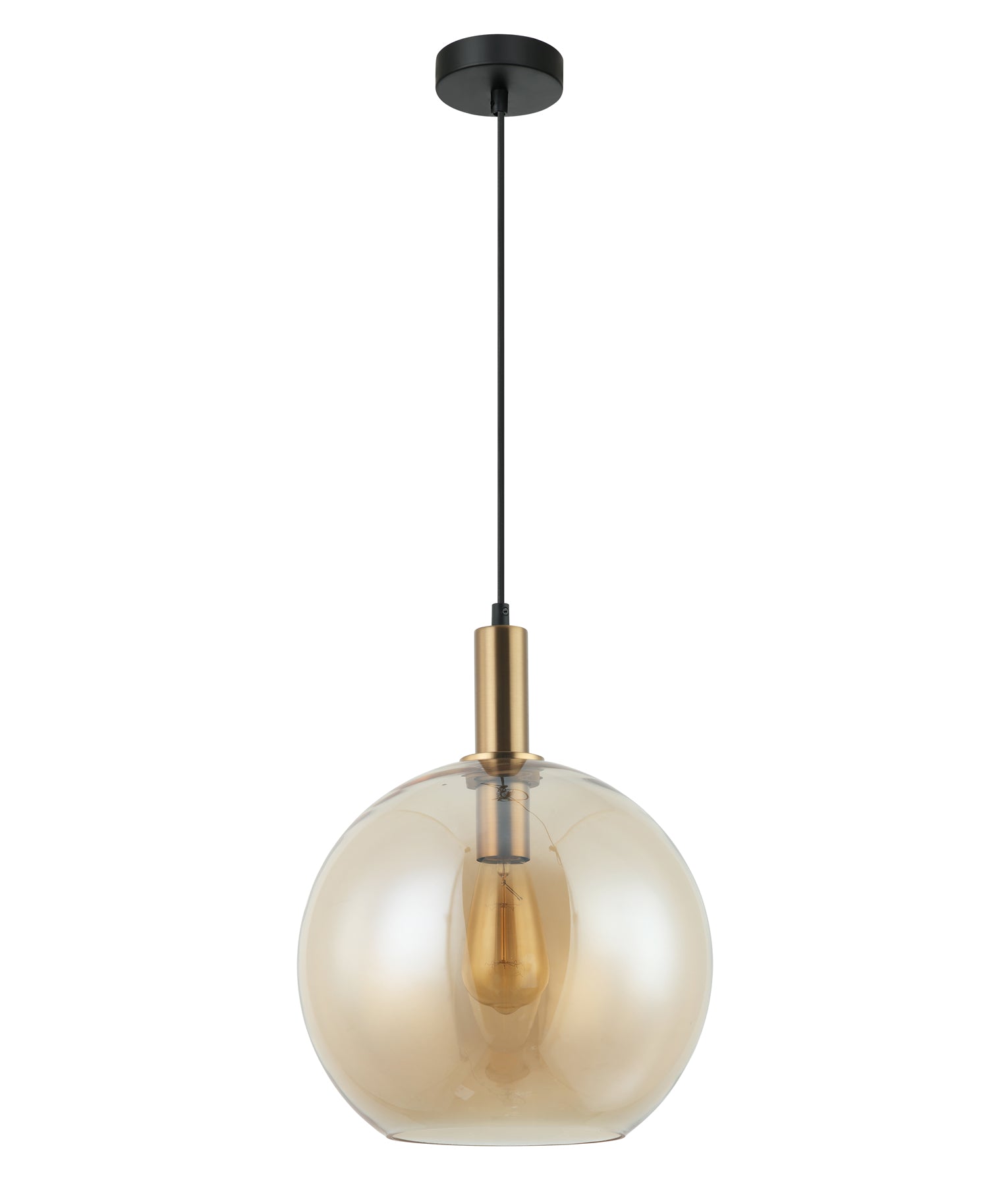 PATERA Pendant Light, One Light Glass Shade (Clear/Black/Amber)