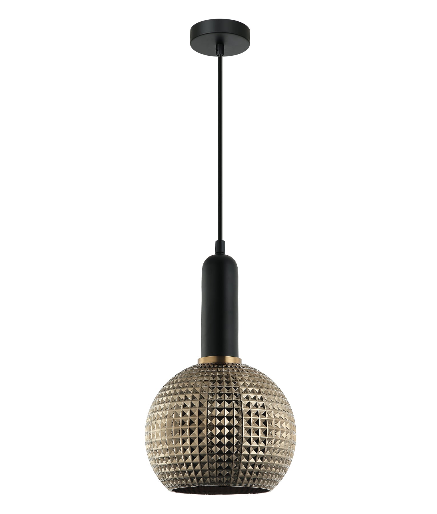 PELOTA Pendant Light, One Light Glass Shade (Black/Green/Amber/Copper/Chrome/Clear)