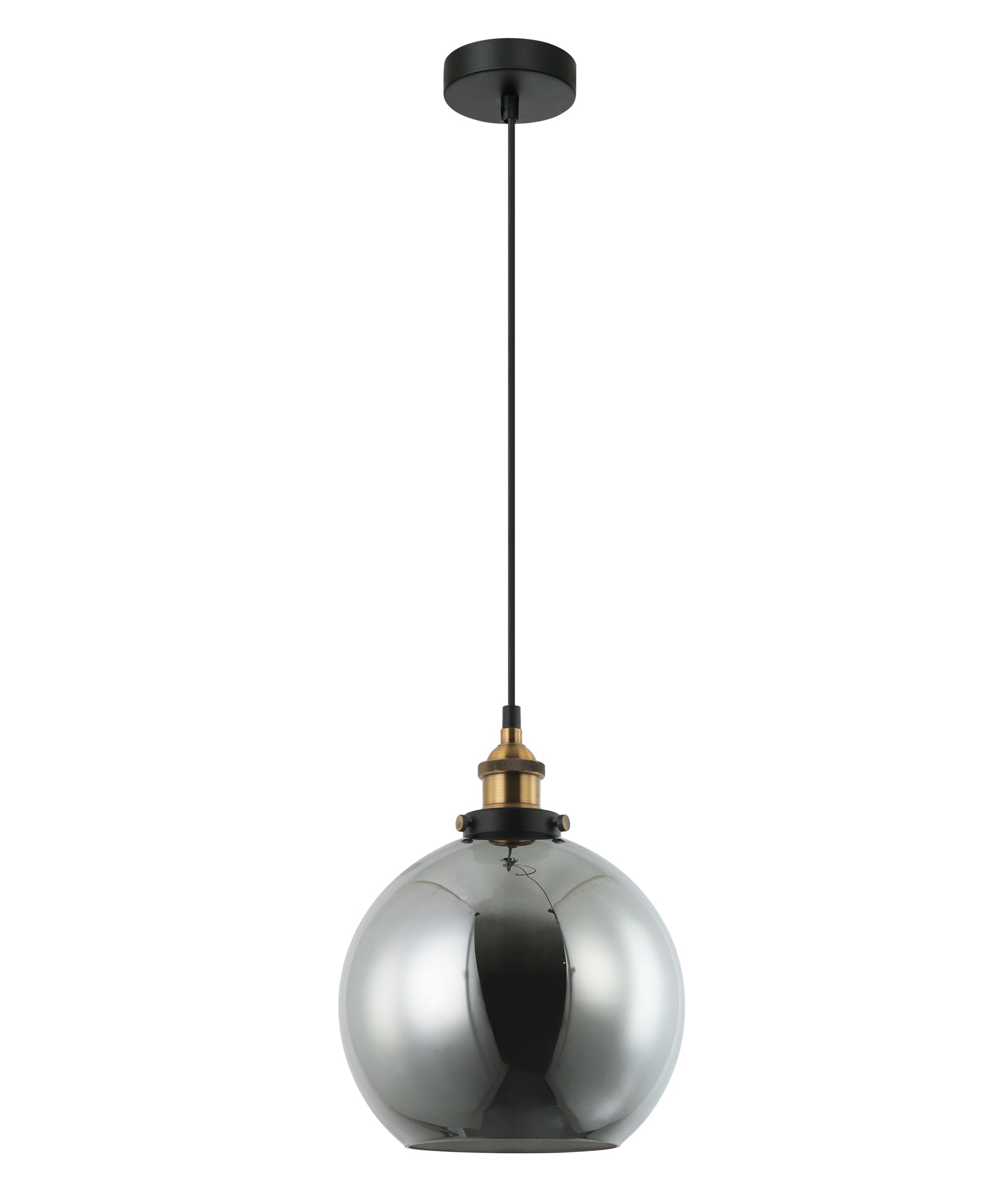 PESINI Pendant Light, One Light Glass Shade (Clear Glass/Smokey Black/Amber Glass)