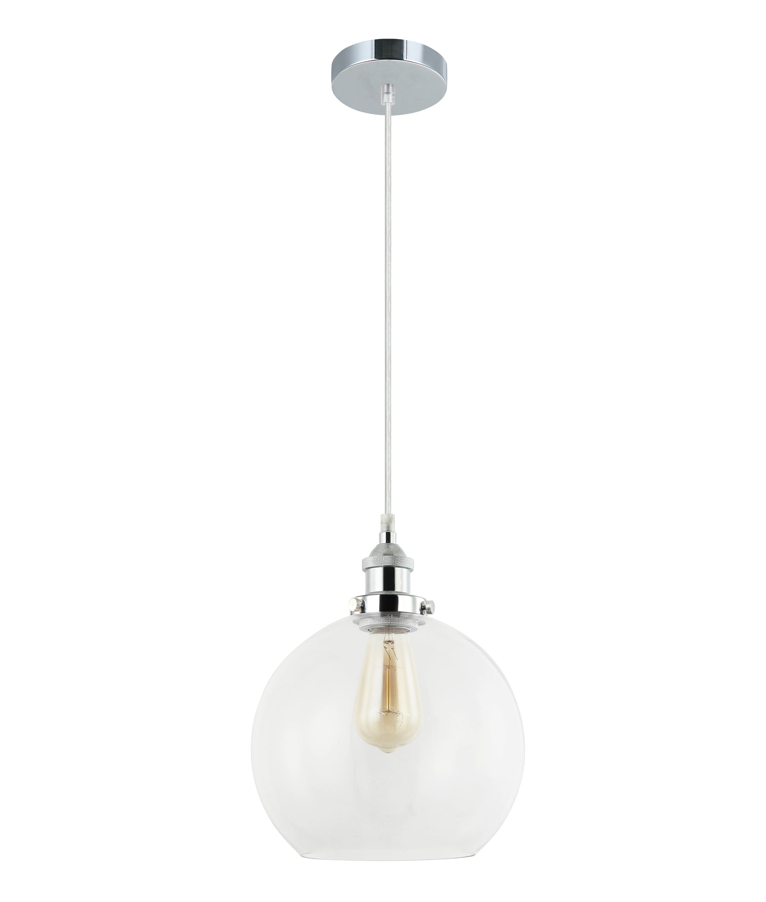 PESINI Pendant Light, One Light Glass Shade (Clear Glass/Smokey Black/Amber Glass)