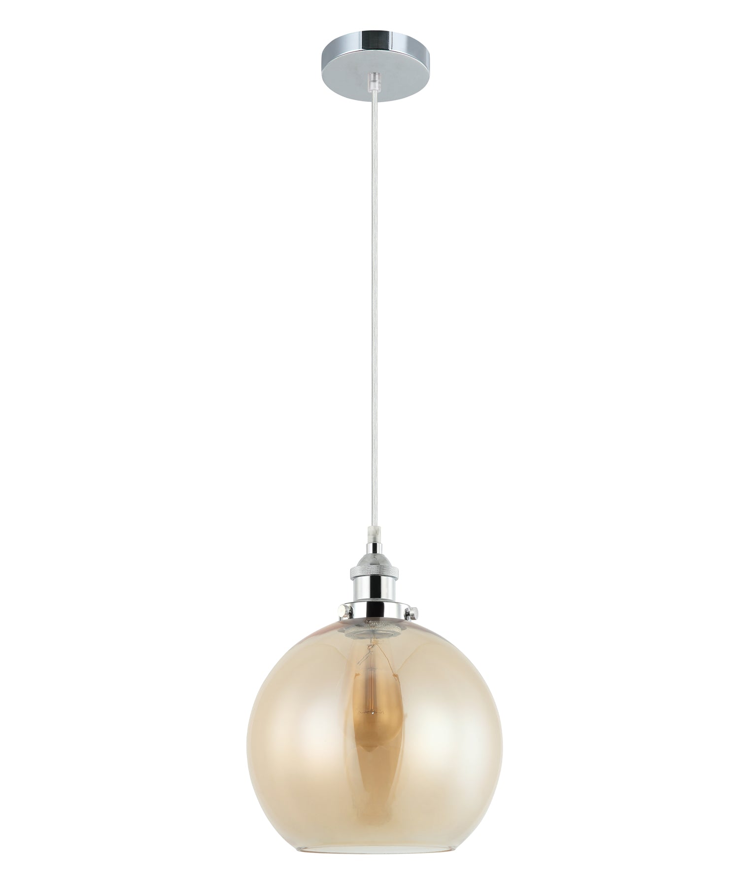 PESINI Pendant Light, One Light Glass Shade (Clear Glass/Smokey Black/Amber Glass)