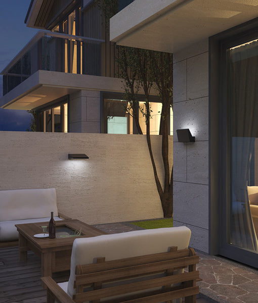 PLANA Exterior LED Wall Light (Dark Grey/White)