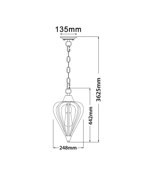 SENORITA Pendant Light, Small Wood Shade (Cherry Wood)