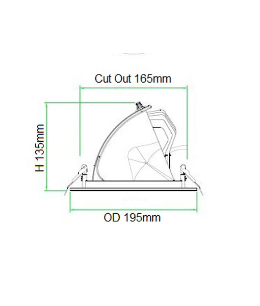 SHOPTRI01 Shop Lighter Downlight, 28W/38W LED (Tri-CCT, White)