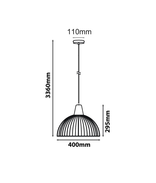 STRAND Pendant Light, One Light Metal Shade (Black/White)