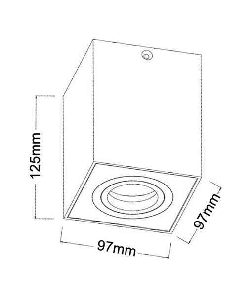 SURFACE GU10 Down Light with Gimbal, Round/Square (White/Black)