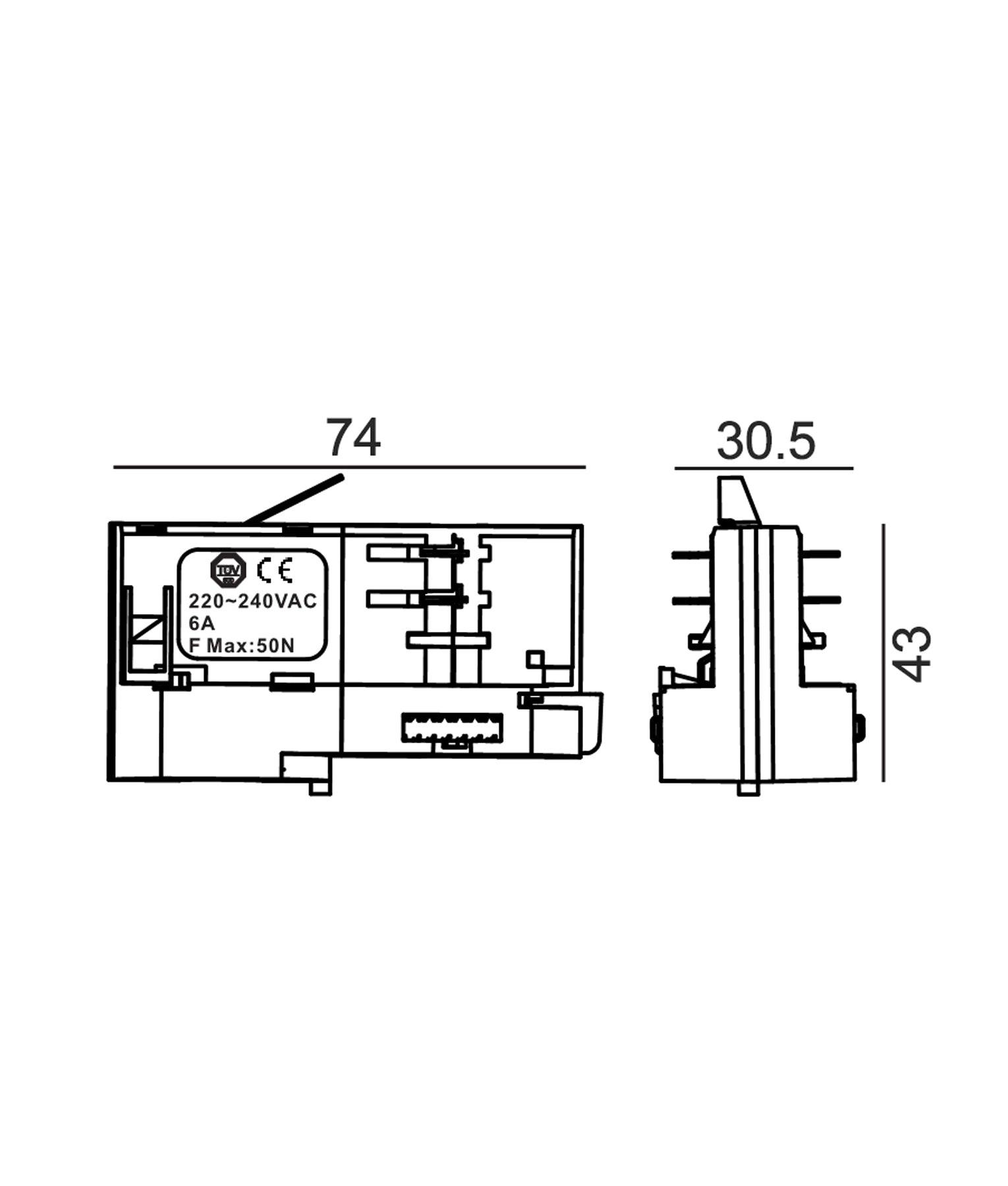 TRACK 3 Circuit 4 Wire Adaptor (White)