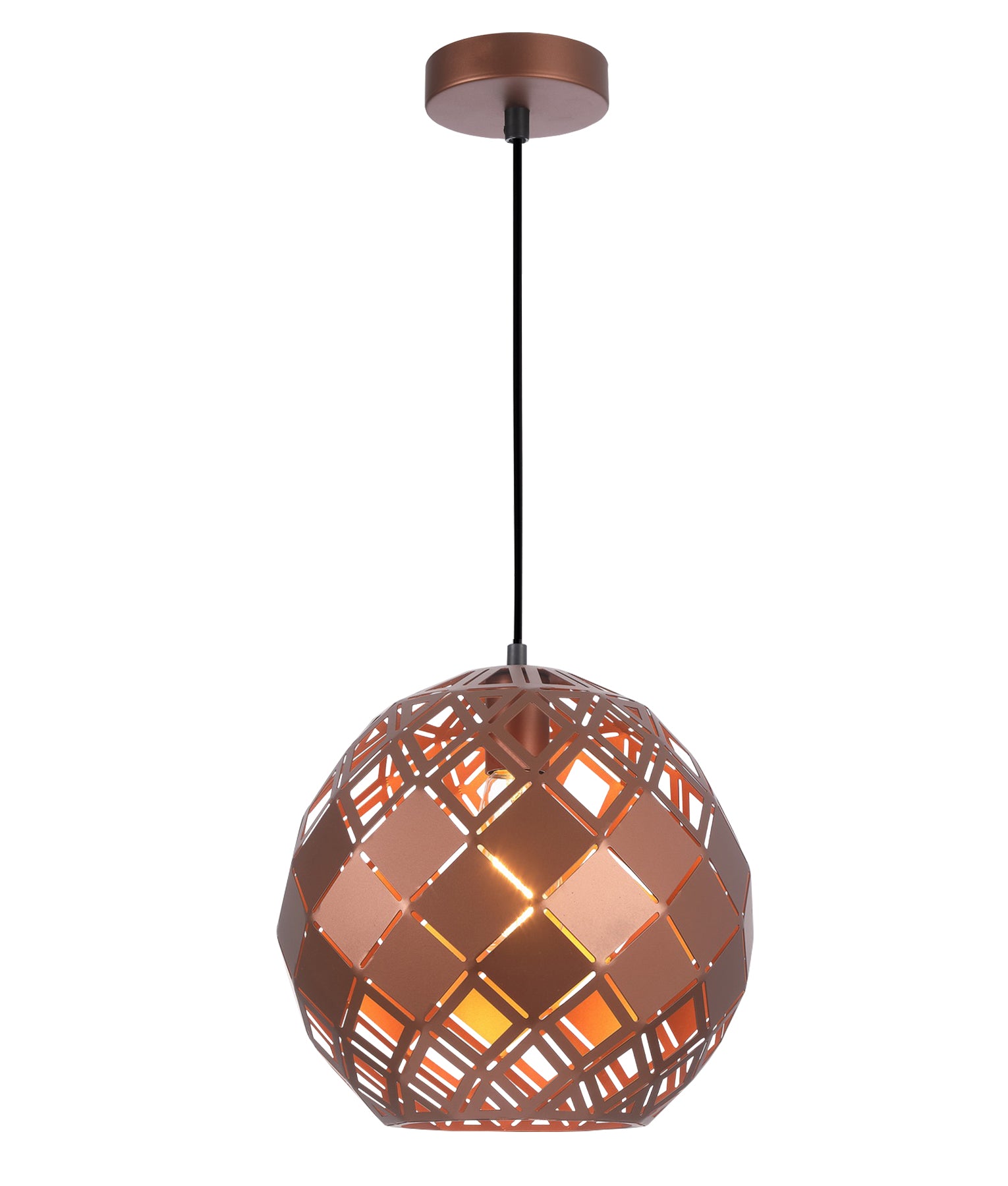 TUILE Pendant Light, One Light Large Metal Shade (Matt Black/Champagne Gold/Coffee)