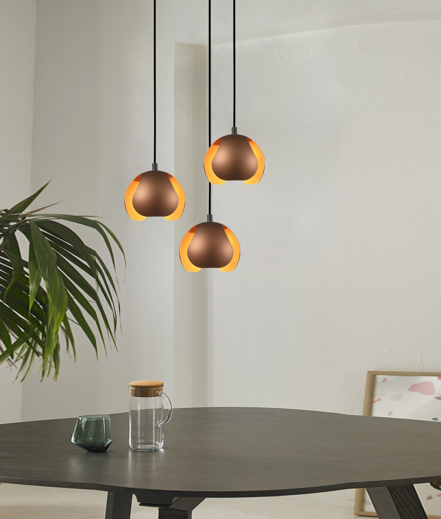 VAINA Pendant Light, One Light Metal Shade (Black/White/Matt Gold/Antique Copper Iron)