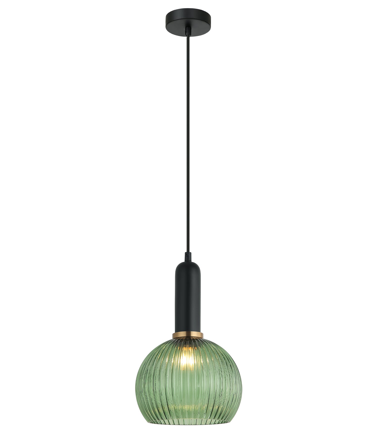 VINTAJ Pendant Light, One Light Wine Glass Shade (Smokey Black/Green/Amber/Copper/Chrome/Clear)