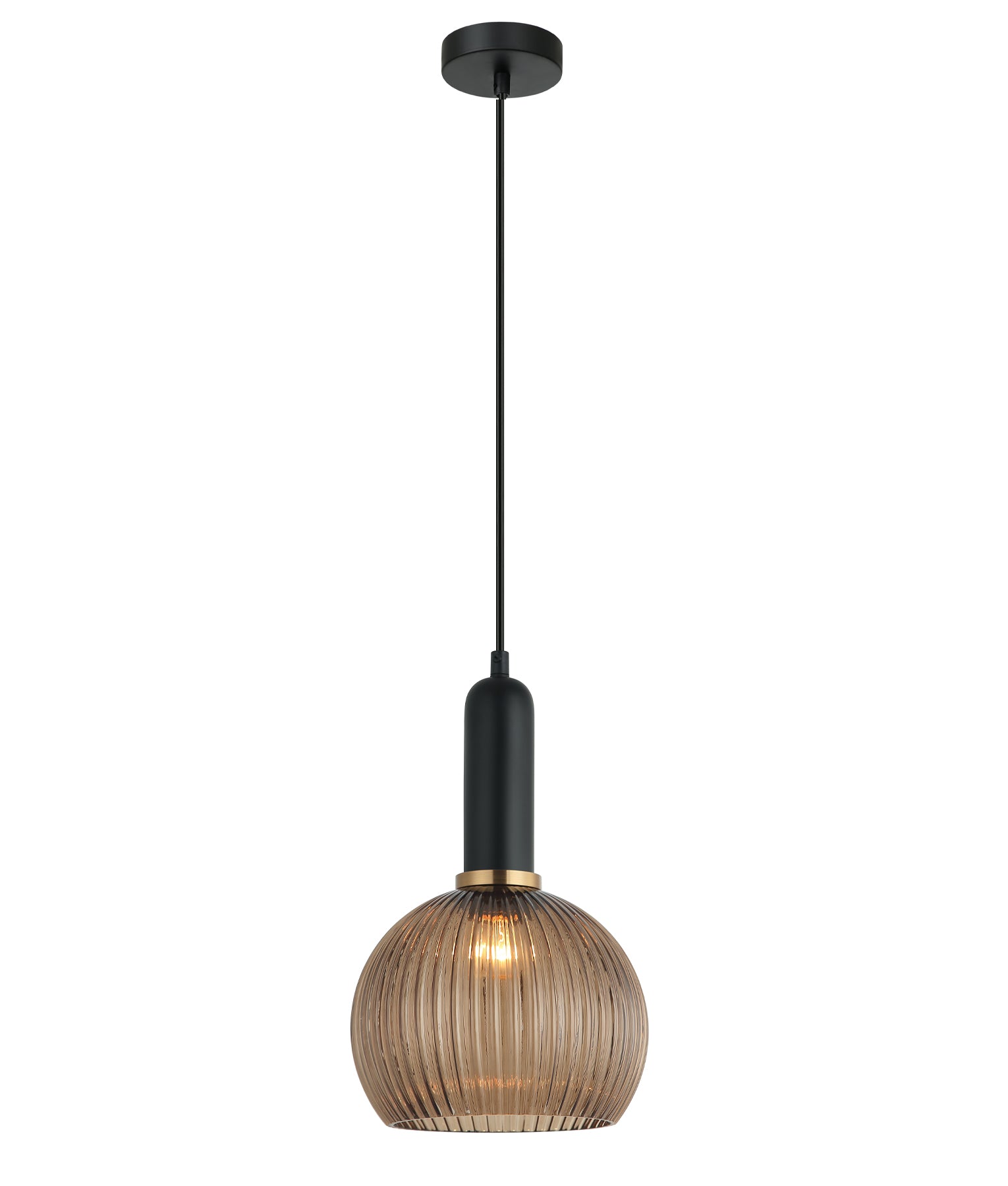 VINTAJ Pendant Light, One Light Wine Glass Shade (Smokey Black/Green/Amber/Copper/Chrome/Clear)