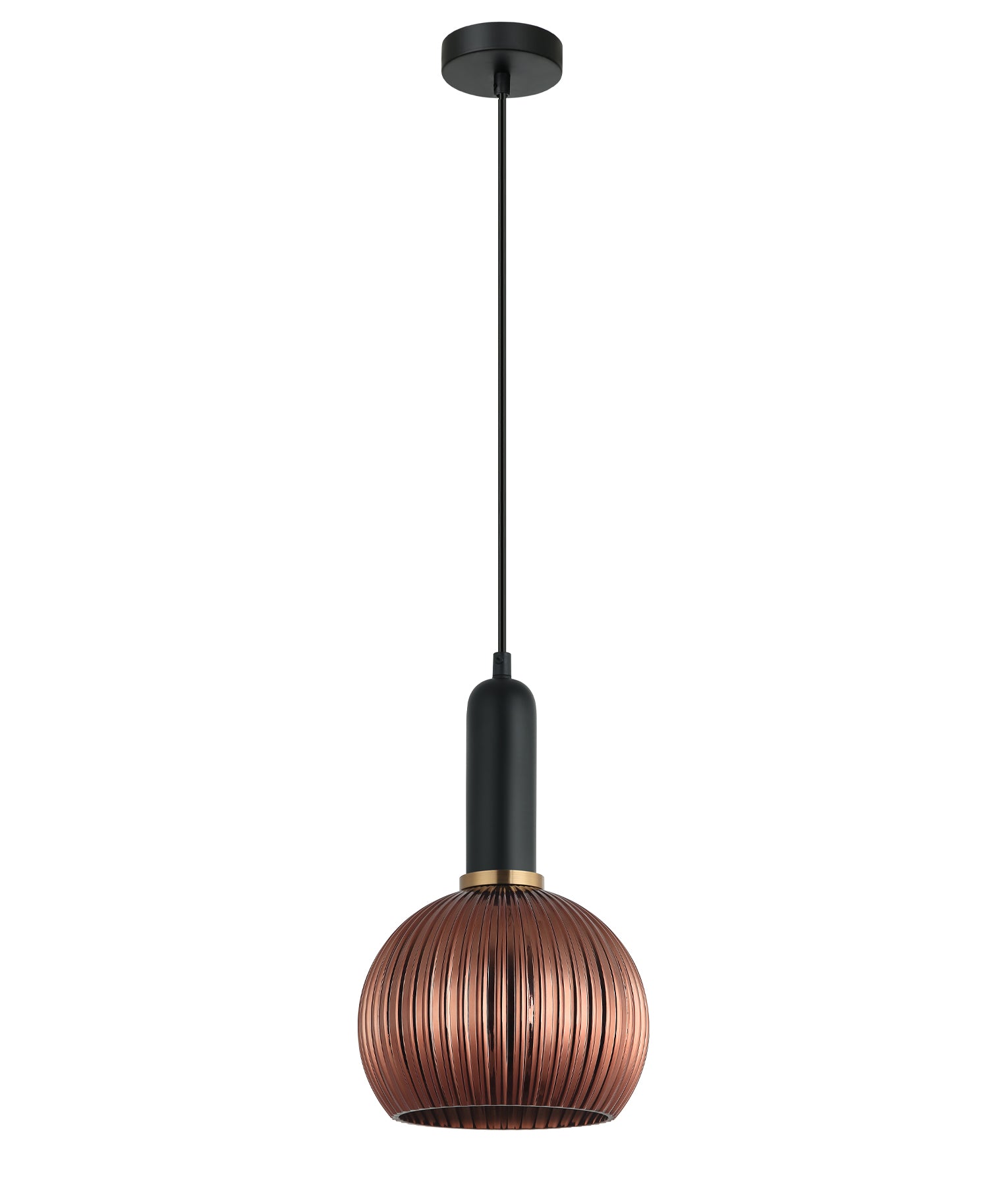 VINTAJ Pendant Light, One Light Wine Glass Shade (Smokey Black/Green/Amber/Copper/Chrome/Clear)