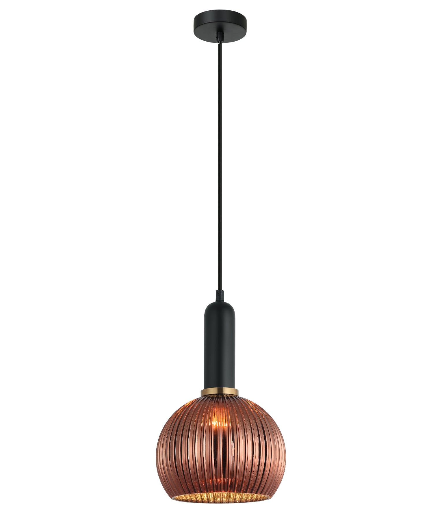 VINTAJ Pendant Light, One Light Wine Glass Shade (Smokey Black/Green/Amber/Copper/Chrome/Clear)