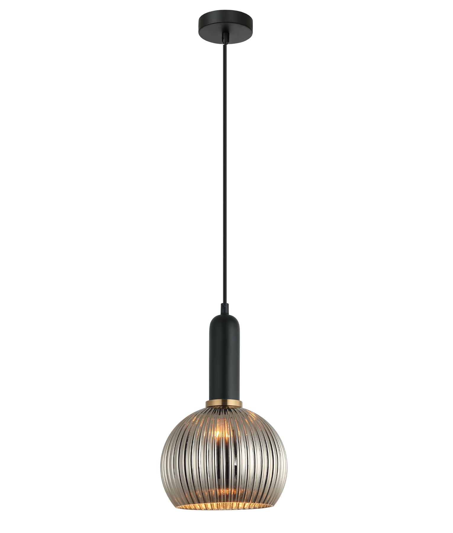 VINTAJ Pendant Light, One Light Wine Glass Shade (Smokey Black/Green/Amber/Copper/Chrome/Clear)