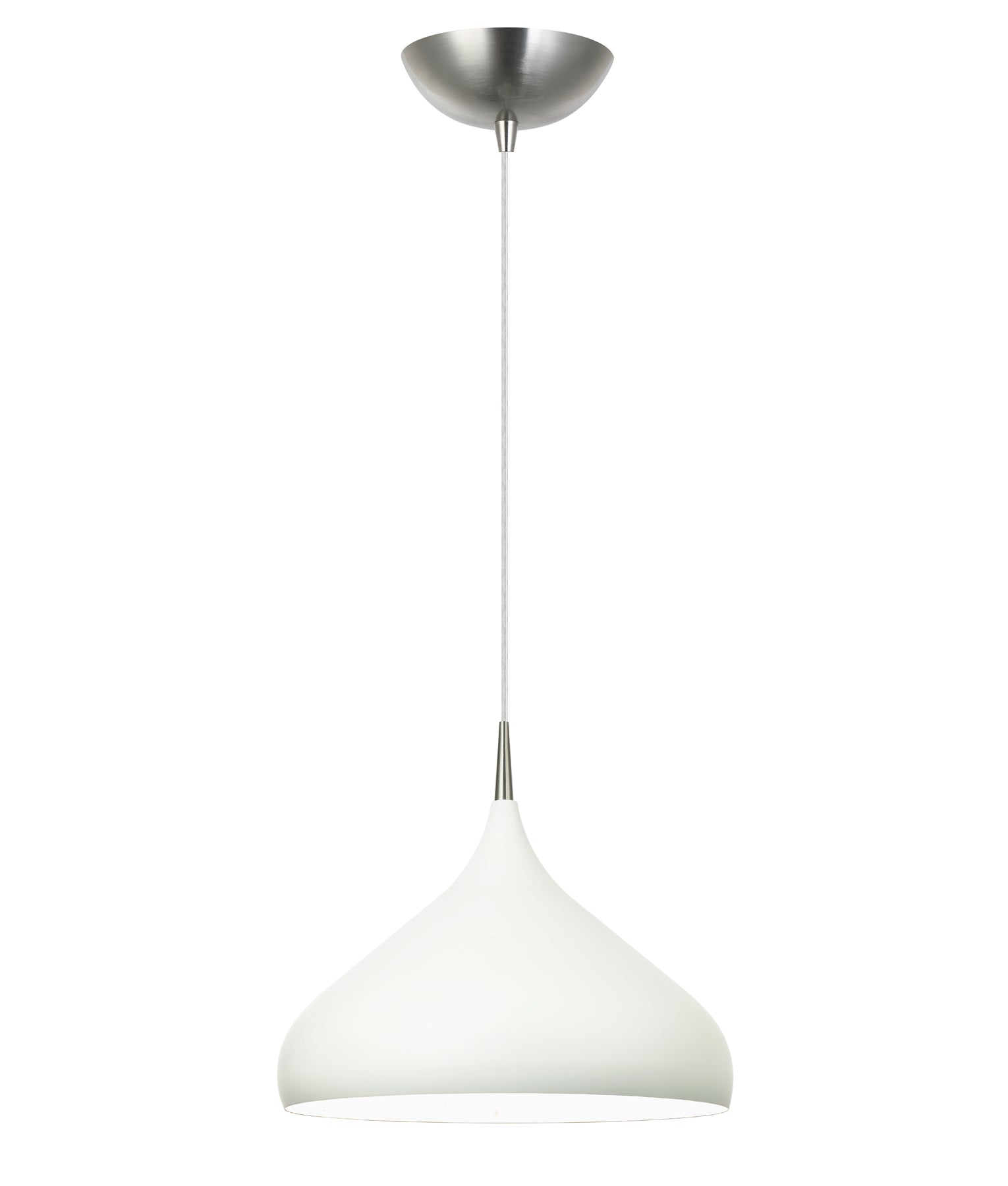 ZARA Pendant Light, One Light Dome Metal Shade (Matt White/Oak Wood/Burl Wood/Satin Nickel/Matt Black)