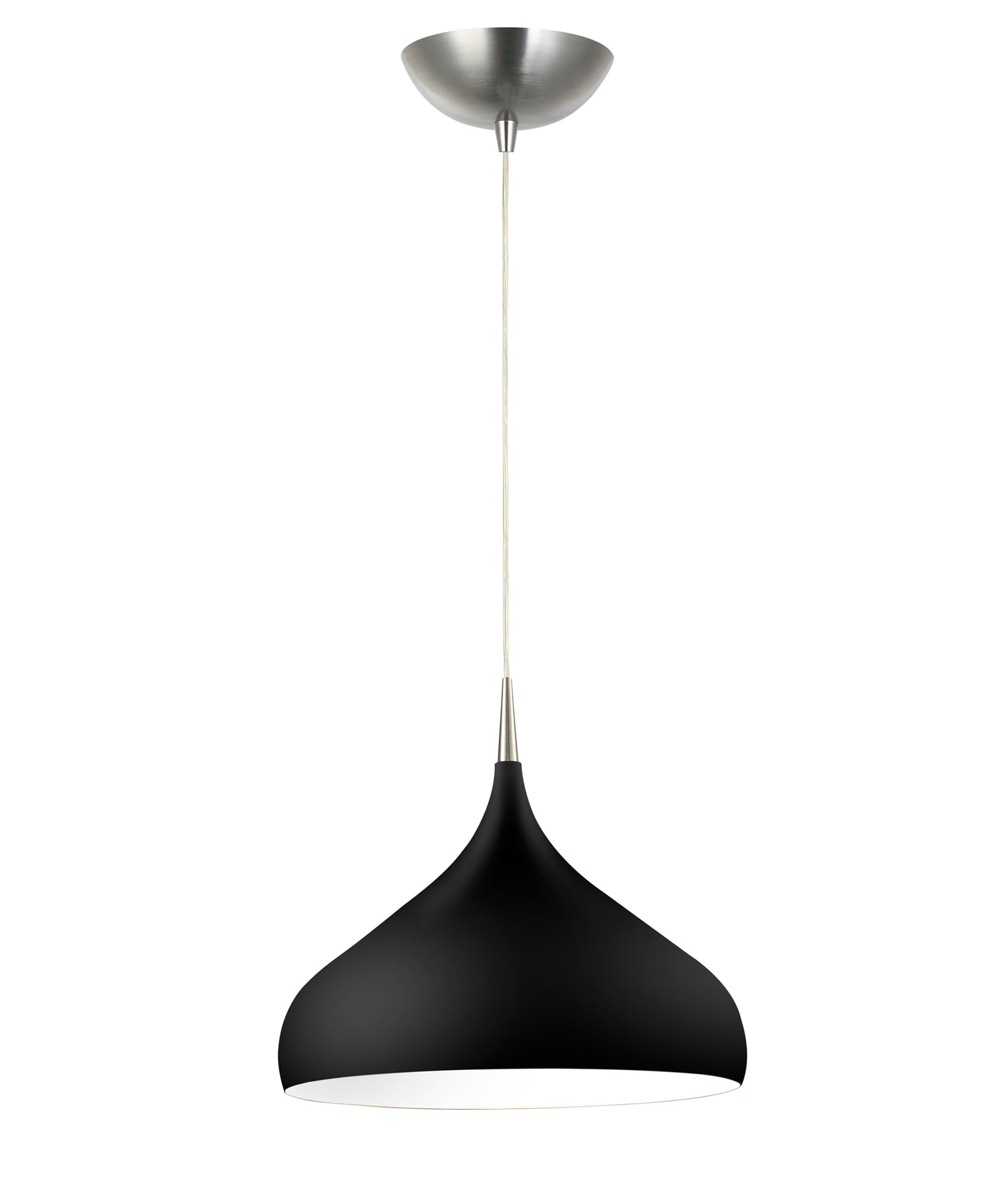 ZARA Pendant Light, One Light Dome Metal Shade (Matt White/Oak Wood/Burl Wood/Satin Nickel/Matt Black)